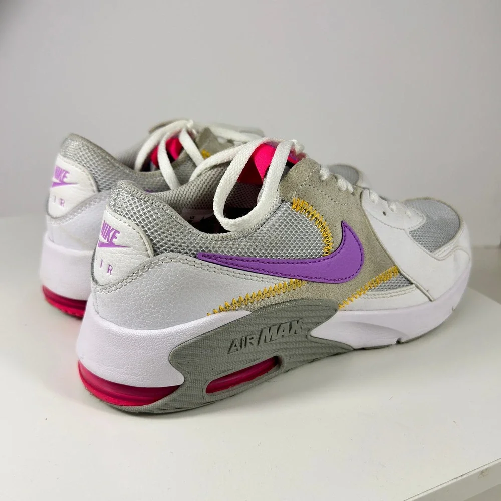Nike Air Max Excee Kids Size 6Y White Grey Purple Pink CD6894-011 Zigzag